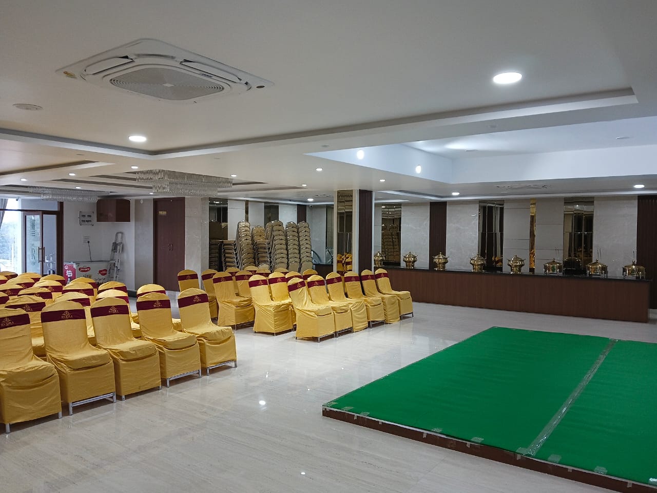 Banquet seating and stage area